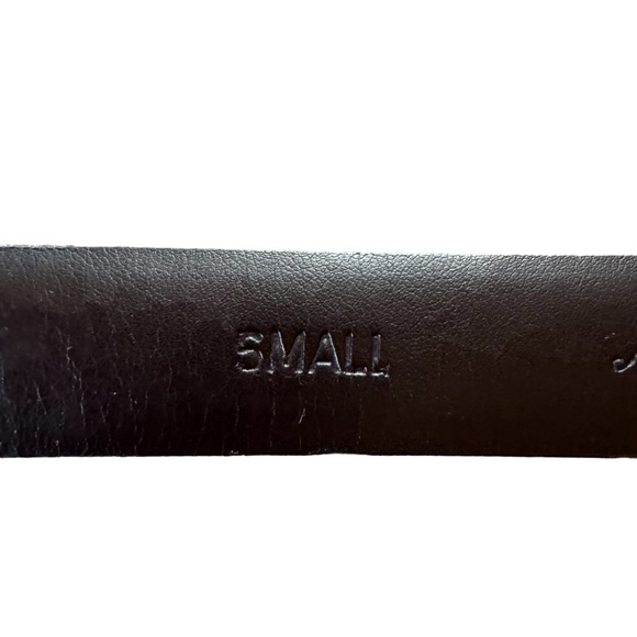 *Women’s Vint Sm Calvin Klein Brown Natural Fullgrain Leather Belt Gold Buckle - Picture 7 of 11